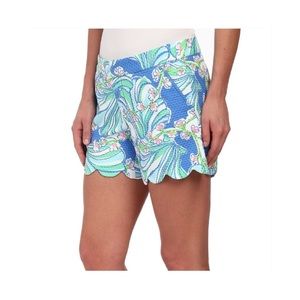 Lilly Pulitzer Blue and Green Patterned Women Shorts